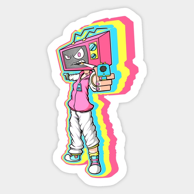 Phil the Tv Sticker by Pencil Brain